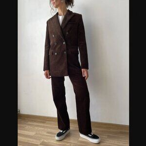 $615 NWT The Kooples Brown Corduroy Blazer Cotton Jacket size FR 34/2
